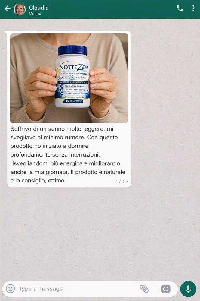 Integratore Notte Zen per migliorare il sonno e ridurre il rumore.
