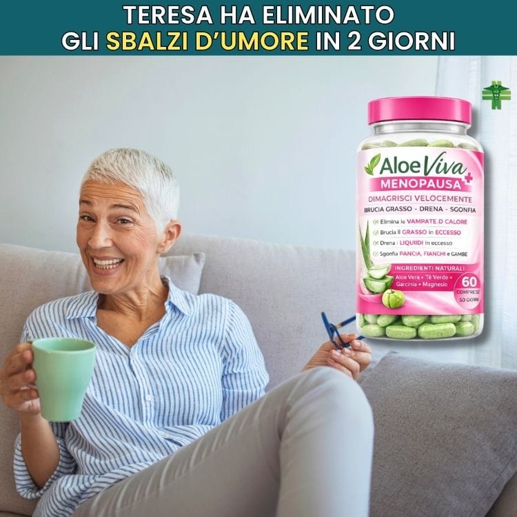 Integratore Aloe Viva Più per menopausa e benessere femminile.