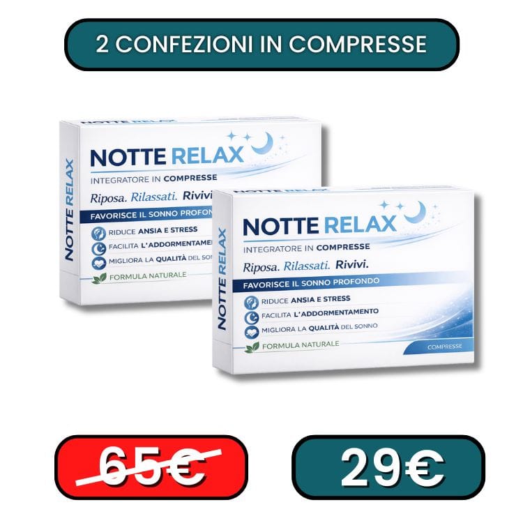 Integratore Notte Relax in compressa per dormire meglio e rilassarsi.