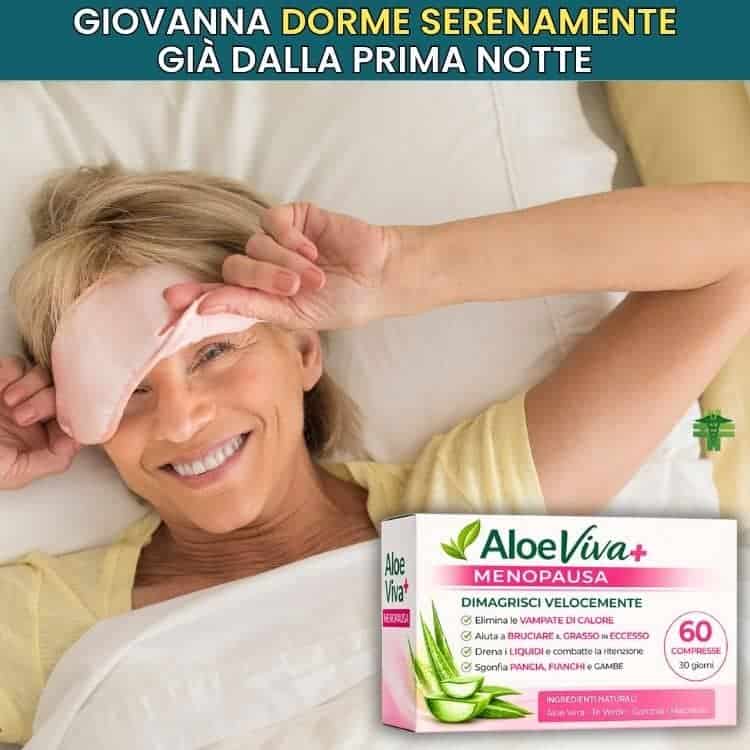Integratore Aloe Viva Più per menopausa, allevia i sintomi e favorisce il benessere.