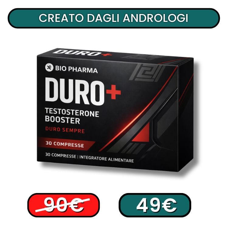 Integratore Duro+ per aumento testosterone e performance maschile.