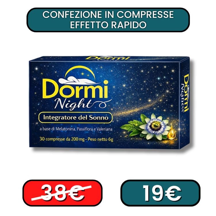 Confezione di Dormi Night integratore per il sonno in compresse.