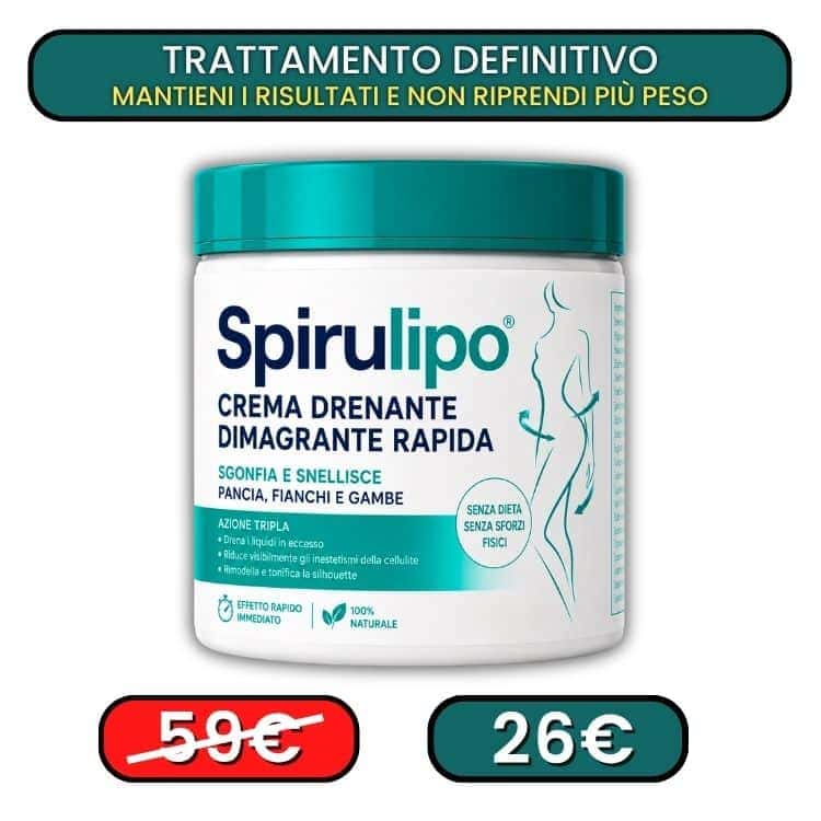 Crema drenante dimagrante per pancia, fianchi e gambe, effetto rapido e naturale.