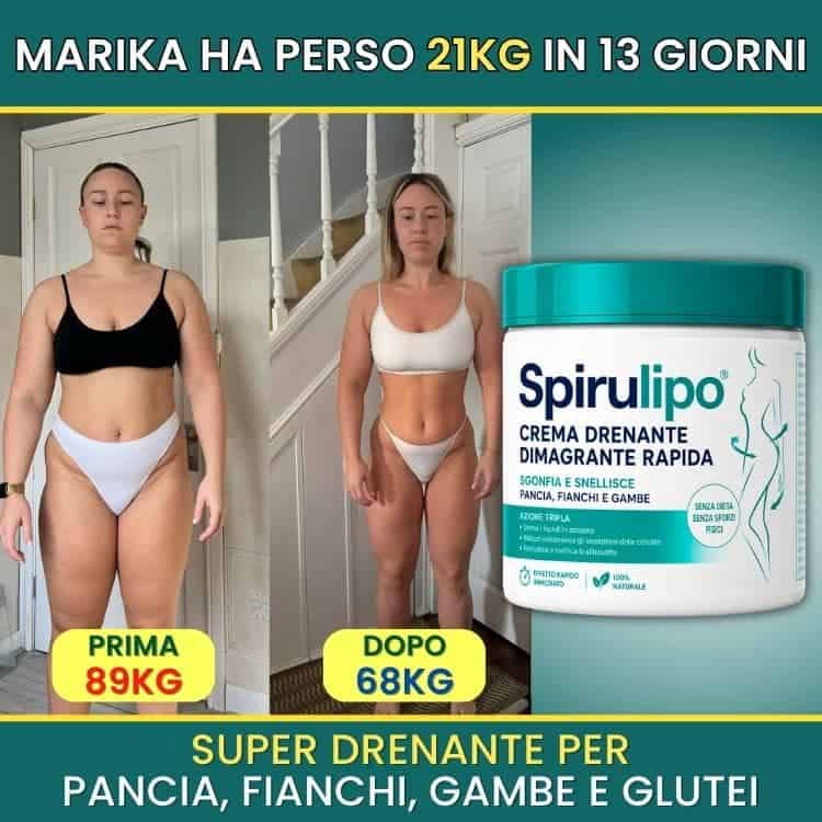Risultati dimagranti con crema drenante in 13 giorni.